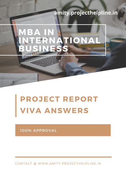 AMITY MBA in INTERNATIONAL BUSINESS (IB) Project